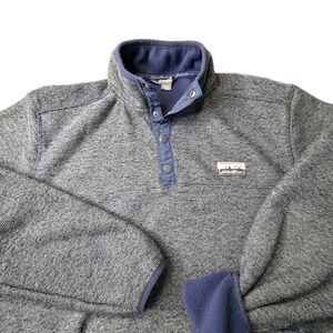 Eddie Bauer Pullover Sweater Snap  Heathered Blue Men's Small Sweater